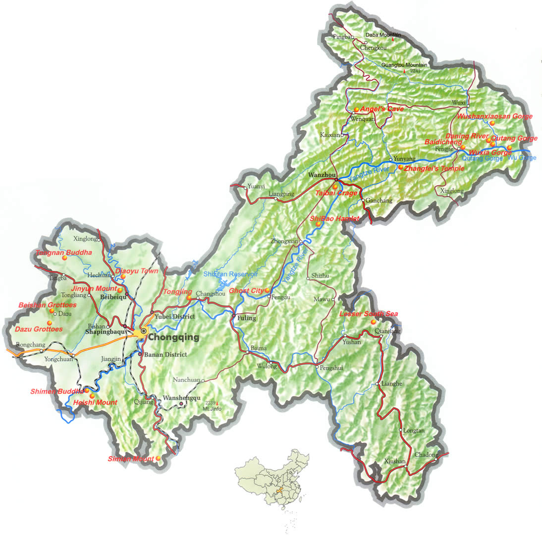 chongging province  map